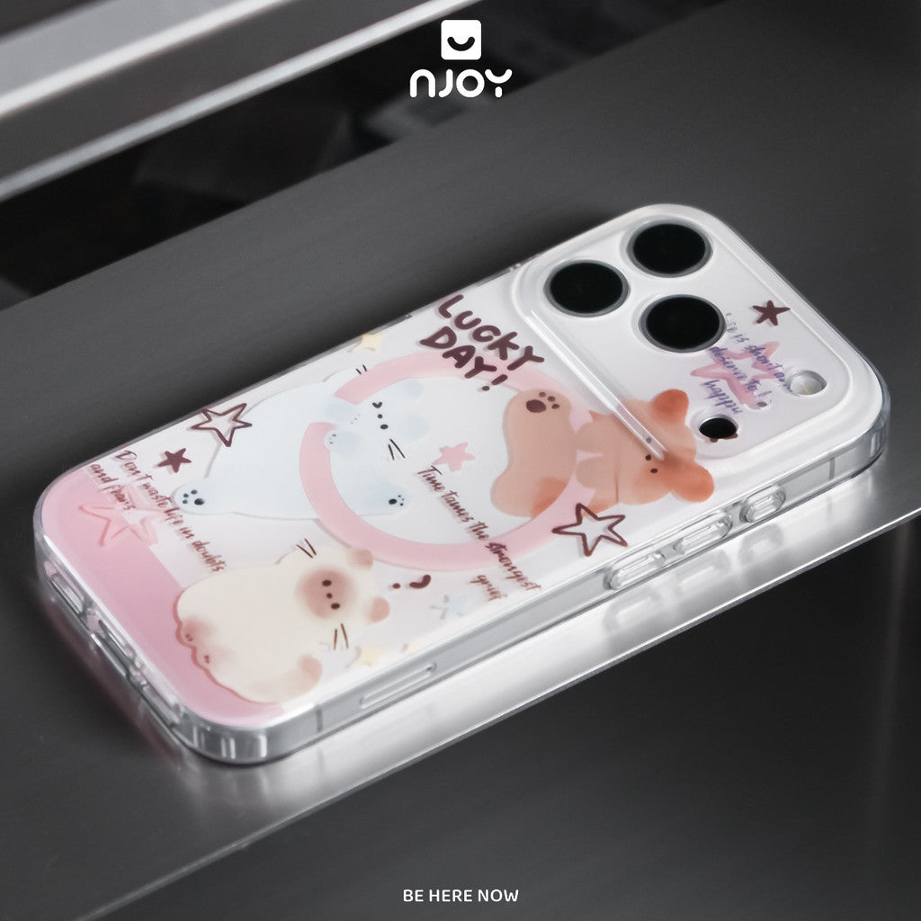 Ốp Lưng In Hình Chó Dễ Thương Kèm Giá Đỡ Điện Thoại Cho Điện Thoại iPhone 18 Pro Max 17 16 15 14