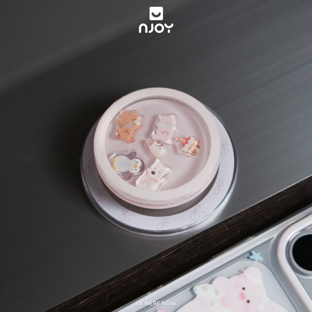 Ốp In Hình Thú Cưng Chim Cánh Cụt Heo Gấu Có Giá Đỡ iRing Cho Điện Thoại iPhone 18 Pro Max 17 16 15 14