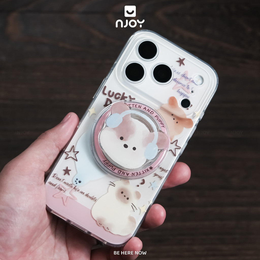 Ốp Lưng In Hình Chó Dễ Thương Kèm Giá Đỡ Điện Thoại Cho Điện Thoại iPhone 18 Pro Max 17 16 15 14