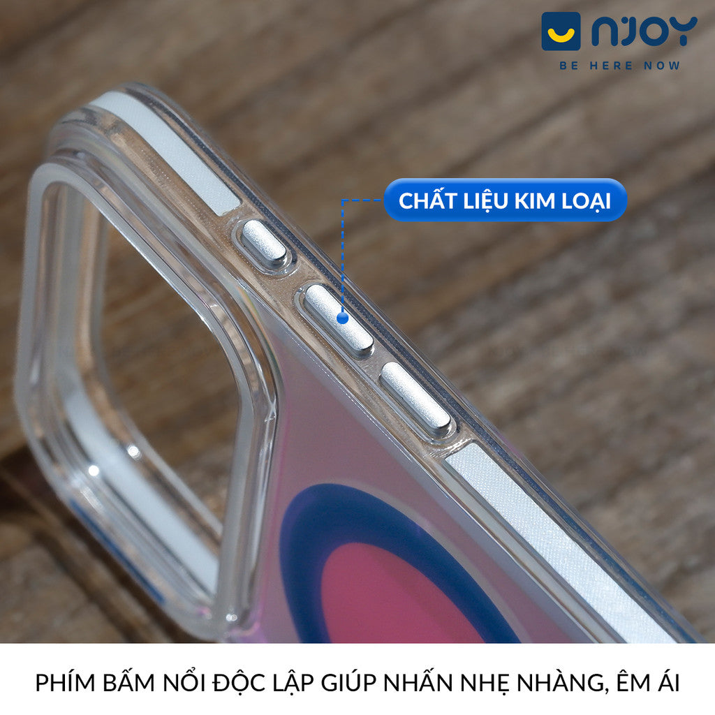 Ốp Phản Quang Magsafe Viền Trong Suốt Chống Trượt Cho Điện Thoại iPhone 17 Pro Max 16 15 14 13