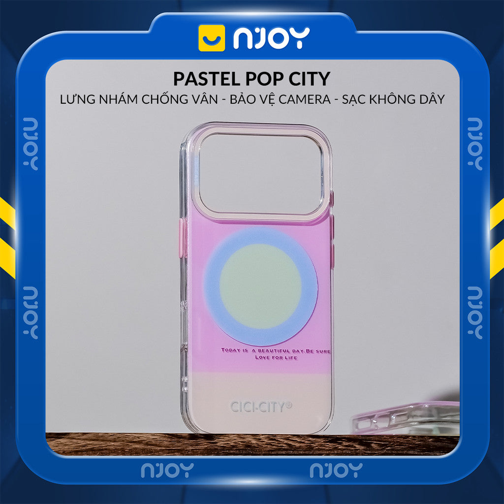 Ốp Nhám Chống Bẩn Màu Pastel Pop City Chống Sốc Cho Điện Thoại iPhone 17 Pro Max 16 15 14 13