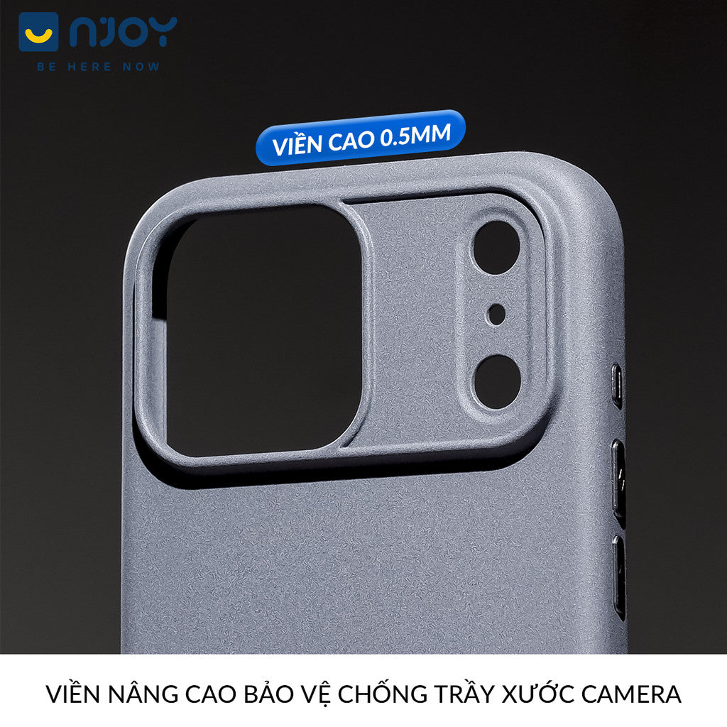 Ốp Nhám Nhựa Tái Chế Sạc Magsafe Nút Bấm Kim Loại Cho Điện Thoại iPhone 17 Pro Max 16 15
