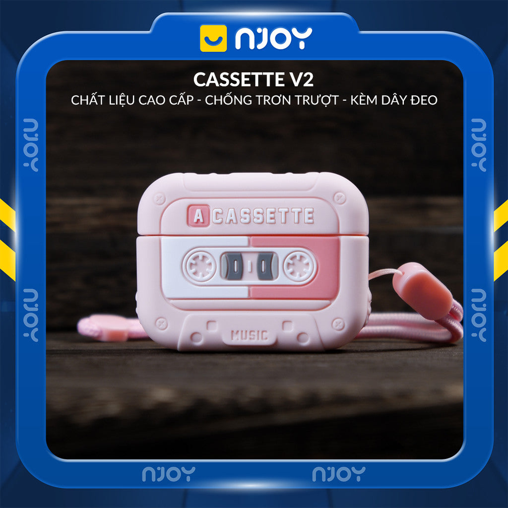 Ốp In Hình Máy Nghe Nhạc Cassette Cổ Điển Retro Kèm Dây Đeo Cho Airpods Pro 3 2 Airpods 4