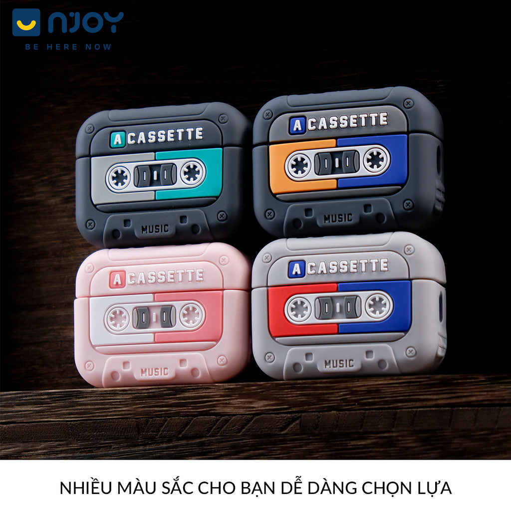 Ốp In Hình Máy Nghe Nhạc Cassette Cổ Điển Retro Kèm Dây Đeo Cho Airpods Pro 3 2 Airpods 4
