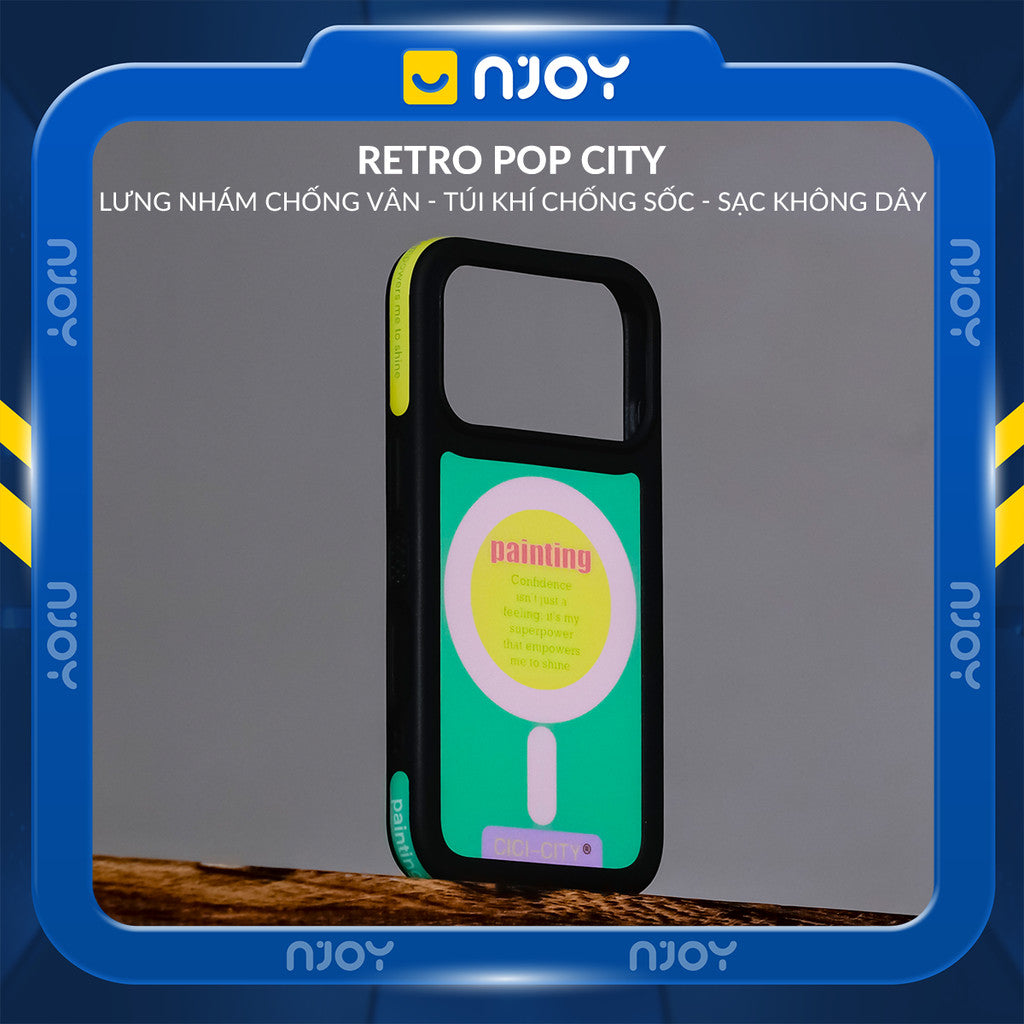 Ốp Chống Bẩn Retro Pop City Chống Sốc Bảo Vệ Camera Cho Điện Thoại iPhone 17 Pro Max 16 15 14 13