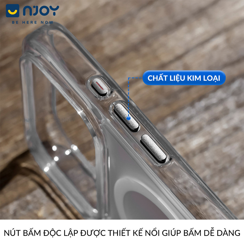 Ốp Trong Suốt Magsafe Có Nút AI Chống Sốc Cho Điện Thoại iPhone 17 Pro Max 16 15 14 13