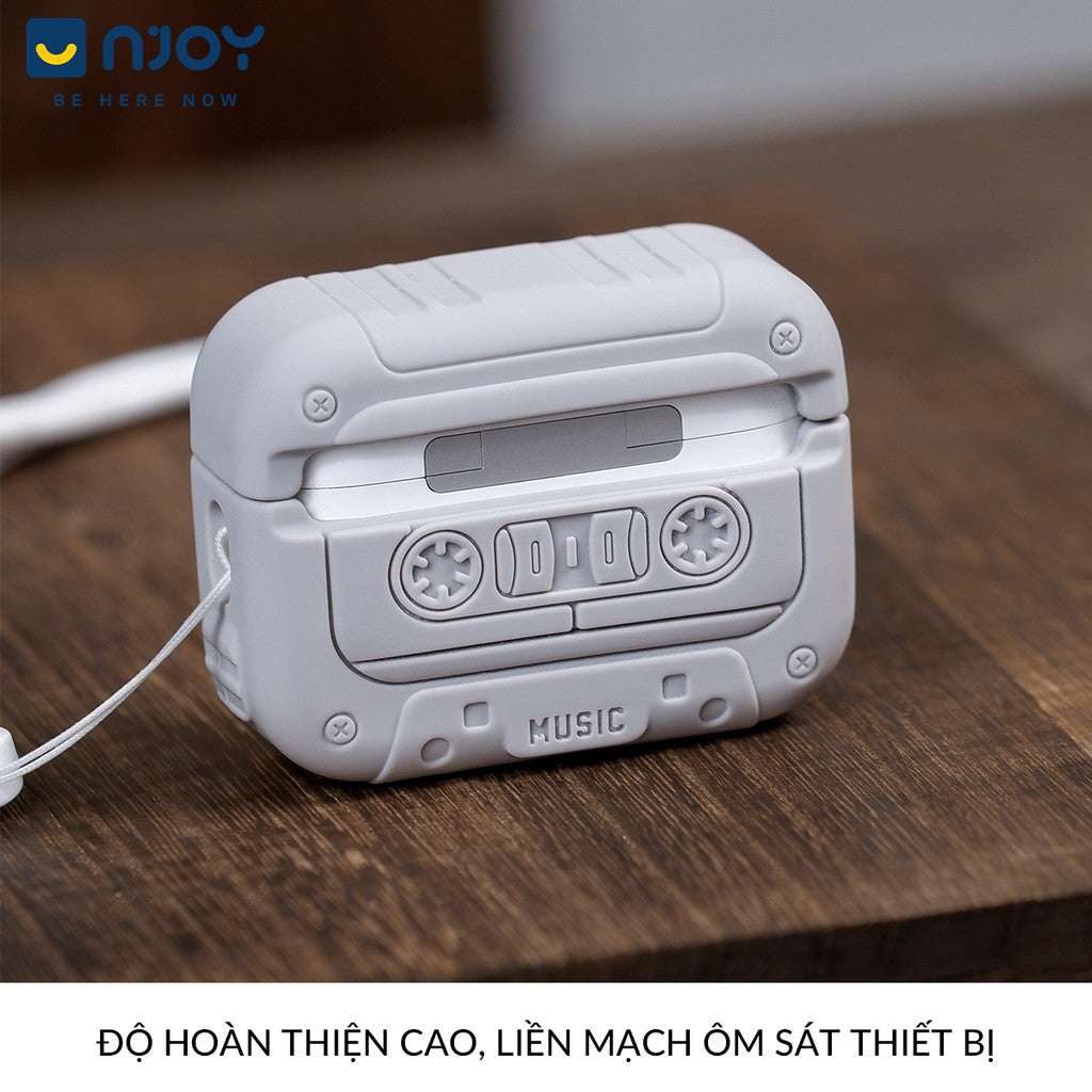 Ốp In Hình Máy Nghe Nhạc Cassette Cổ Điển Retro Kèm Dây Đeo Cho Airpods Pro 3 2 Airpods 4