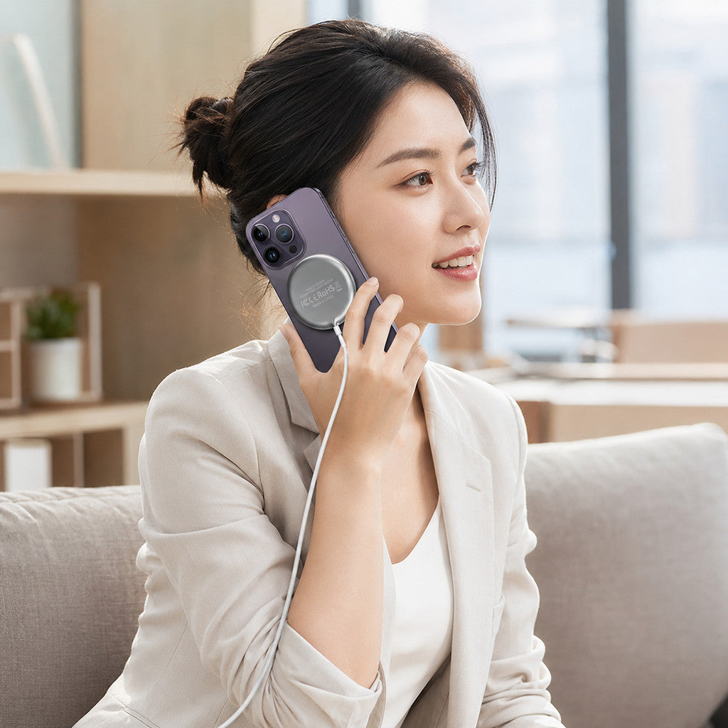Đế Sạc Không Dây Chuẩn Qi2 Sạc Nhanh 15W Cho Điện Thoại iPhone 17 Pro Max 16 15 14 13 Airpods