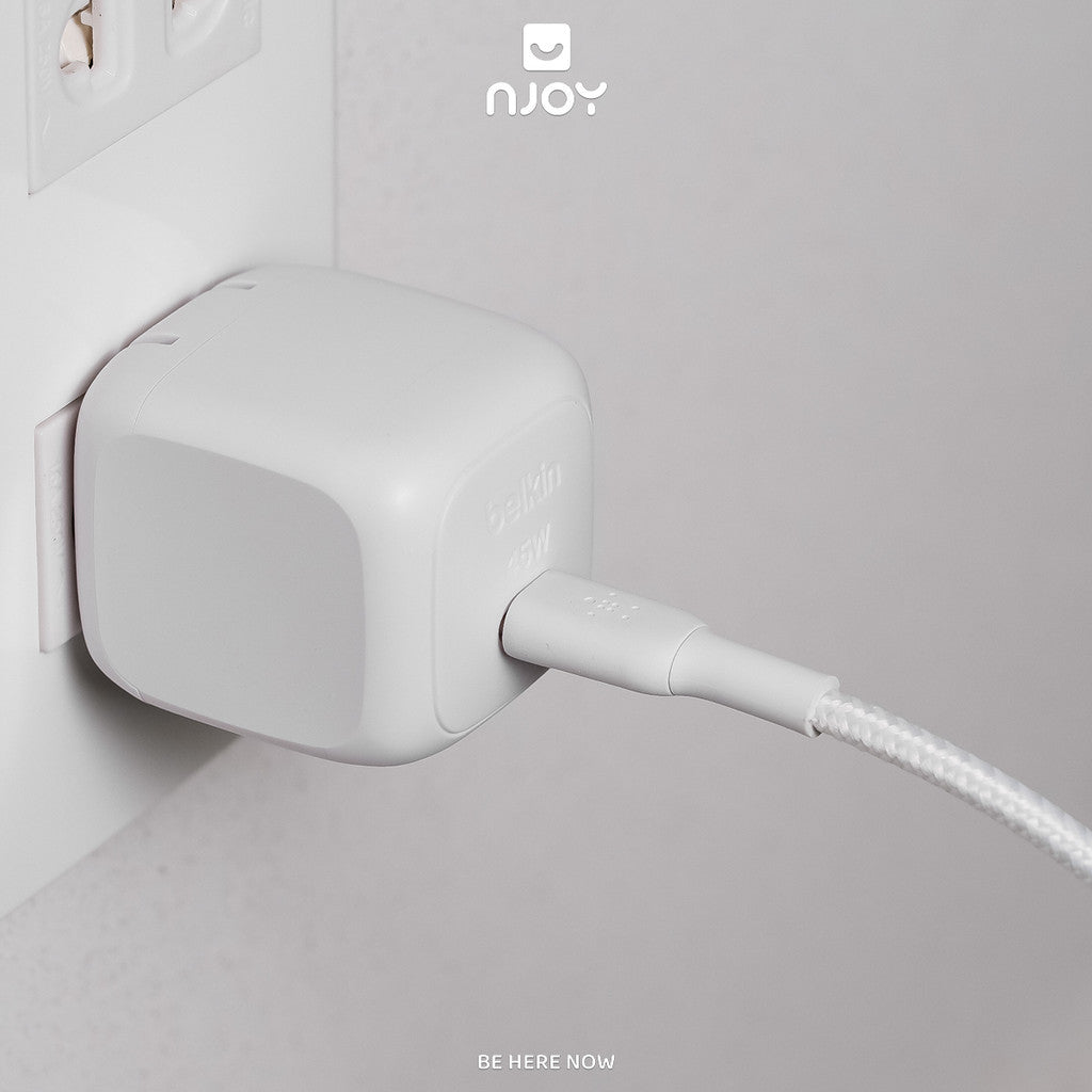 Cáp Sạc Nhanh 60W Belkin Type C To Type Dây Dù Siêu Bền 30000 Lần Gập 1m Cho Điện Thoại iPhone 18 17 Macbook iPad Njoy