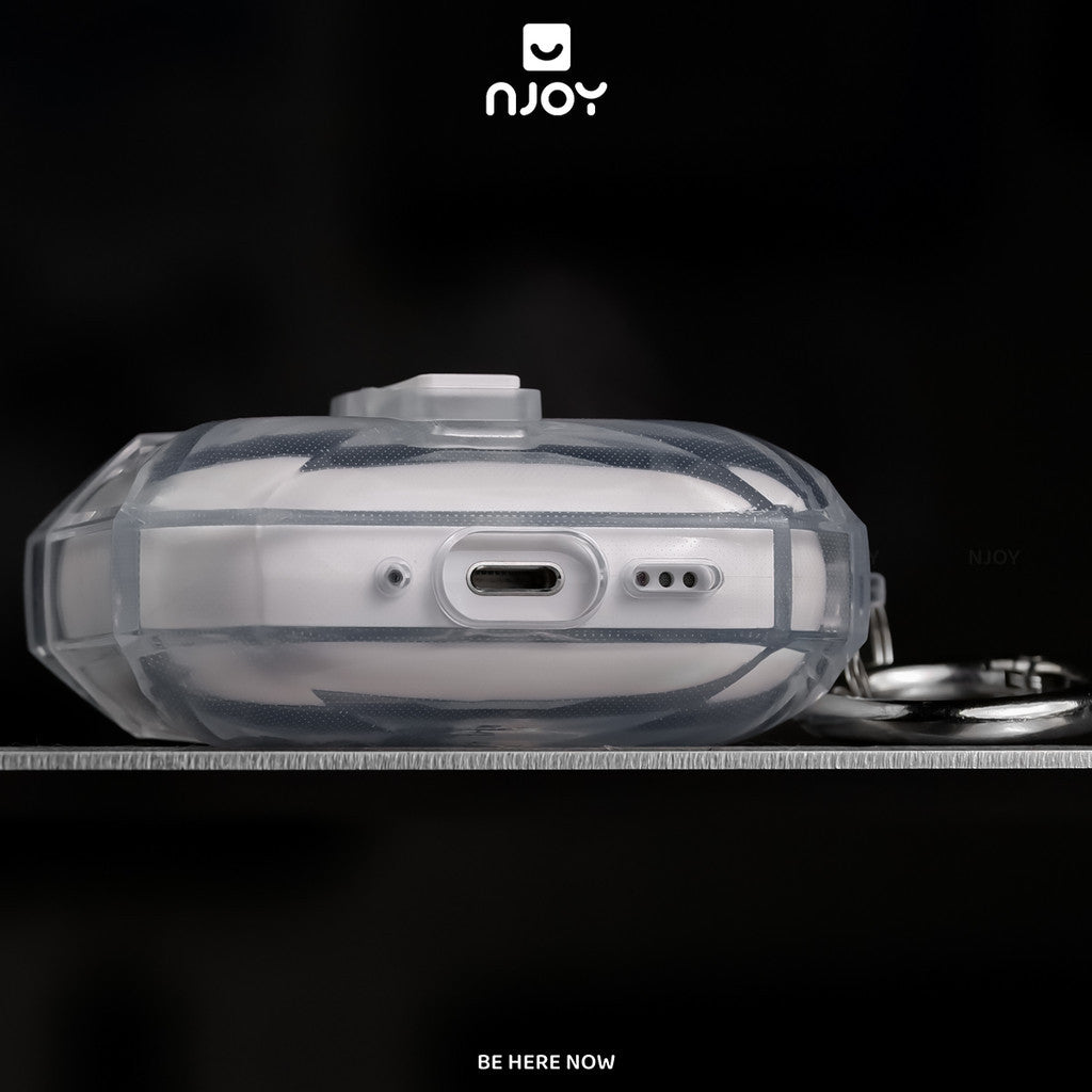 Vỏ Ốp Trong Suốt Khoá Cài Nam Châm Bảo Vệ Airpods Pro 3 Pro 2 Móc Khoá Chống Sốc Njoy Gem