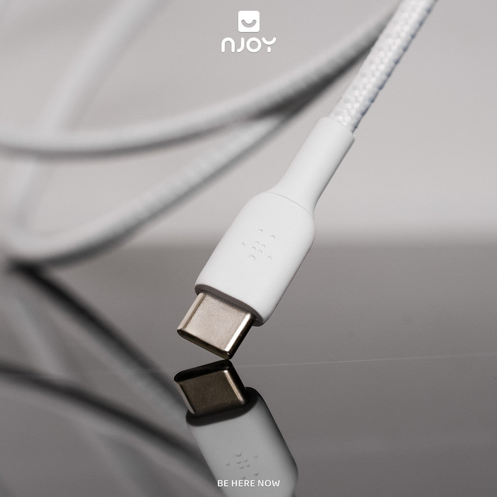 Cáp Sạc Nhanh 60W Belkin Type C To Type Dây Dù Siêu Bền 30000 Lần Gập 1m Cho Điện Thoại iPhone 18 17 Macbook iPad Njoy