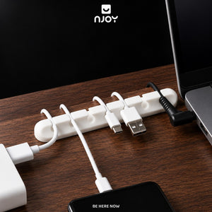 Kẹp Cố Định Dây Cáp Sạc Chất Liệu Silicon Nhiều Khe Dán Cạnh Bàn Xếp Gọn Dây Sạc Tai Nghe Máy Tính