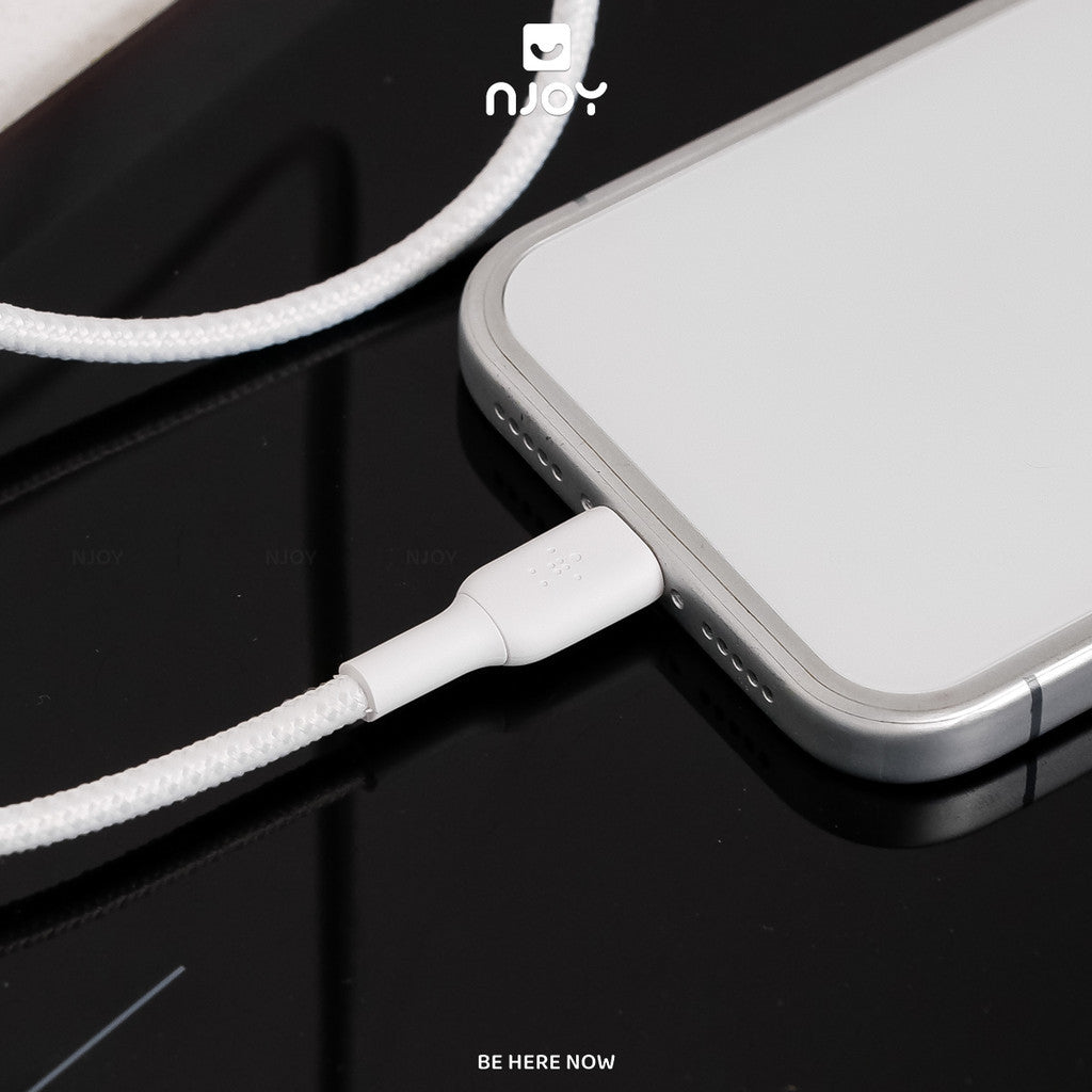 Cáp Sạc Nhanh 60W Belkin Type C To Type Dây Dù Siêu Bền 30000 Lần Gập 1m Cho Điện Thoại iPhone 18 17 Macbook iPad Njoy
