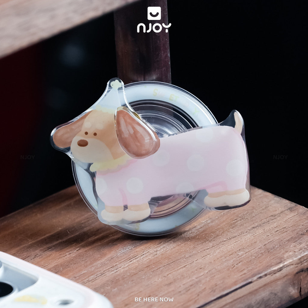 Ốp Lưng In Hình Pupday Chó Dễ Thương Kèm Popsocket Magsafe Cho iPhone 18 Pro Max 17 16 15 14 Njoy
