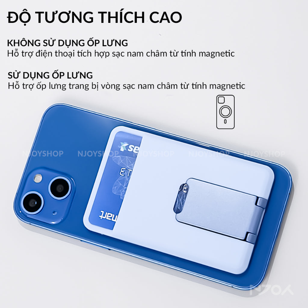 Ví Đựng Thẻ Hỗ Trợ Magsafe Siêu Mỏng Có Giá Đỡ Cho Điện Thoại iPhone Samsung