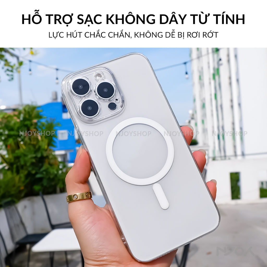 Ốp Siêu Mỏng Memumi Trong Suốt Hỗ Trợ Sạc Không Dây Cho Điện Thoại iPhone 17 Pro Max 16 15 14 13