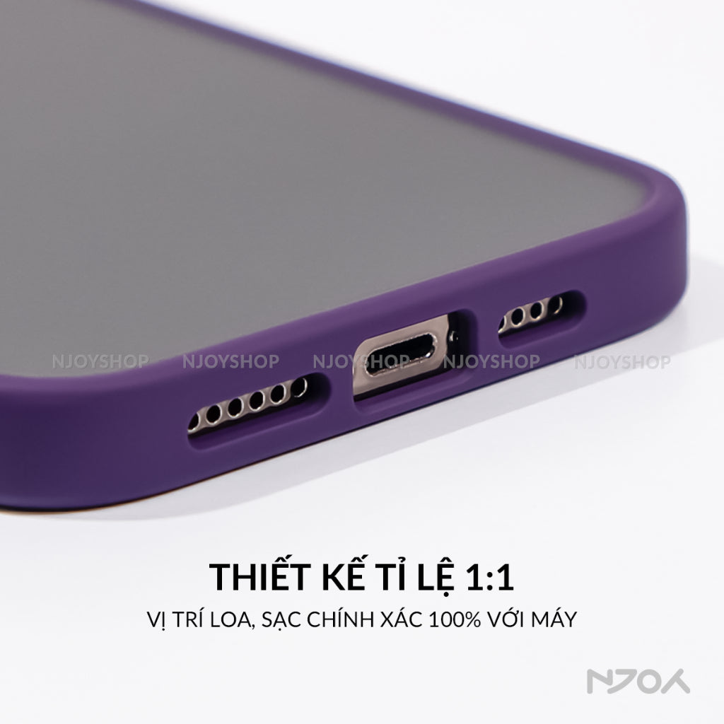 Ốp Nhám Viền Màu Chống Vân Tay Likgus Nút Kim Loại Cho iPhone 17 Pro Max 16 15 14 13 12 11