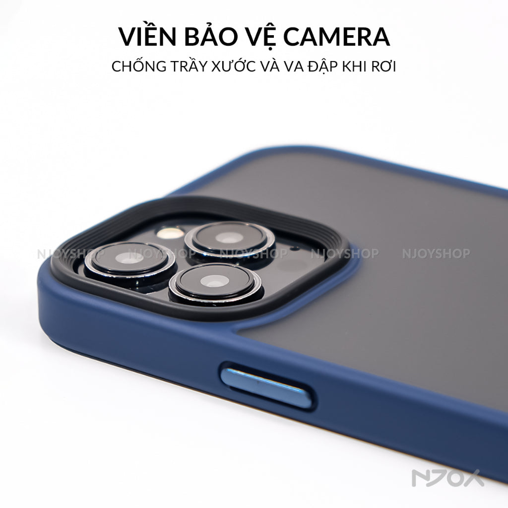 Ốp Nhám Viền Màu Chống Vân Tay Likgus Nút Kim Loại Cho iPhone 17 Pro Max 16 15 14 13 12 11