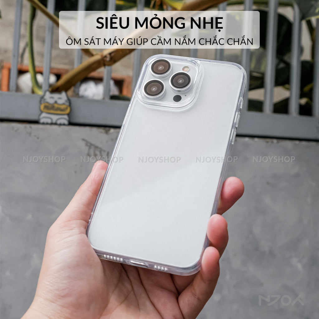 Ốp Trong Suốt Mỏng Nhẹ Bảo Vệ Camera Chống Ố Cho iPhone 17 Pro Max 16 15 14 12 12 11