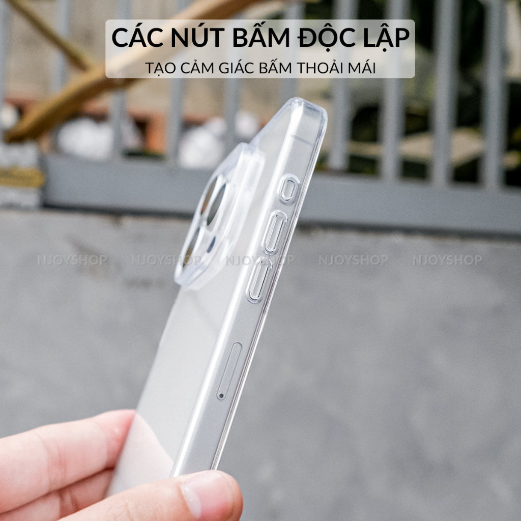 Ốp Trong Suốt Mỏng Nhẹ Bảo Vệ Camera Chống Ố Cho iPhone 17 Pro Max 16 15 14 12 12 11