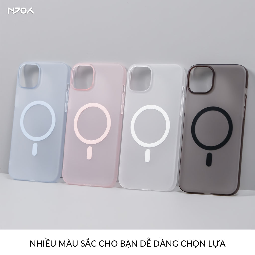 Ốp Magsafe Siêu Mỏng Nhám Mờ Chống Vân Tay Cho iPhone 12 13 14 15 16 17 Pro Max