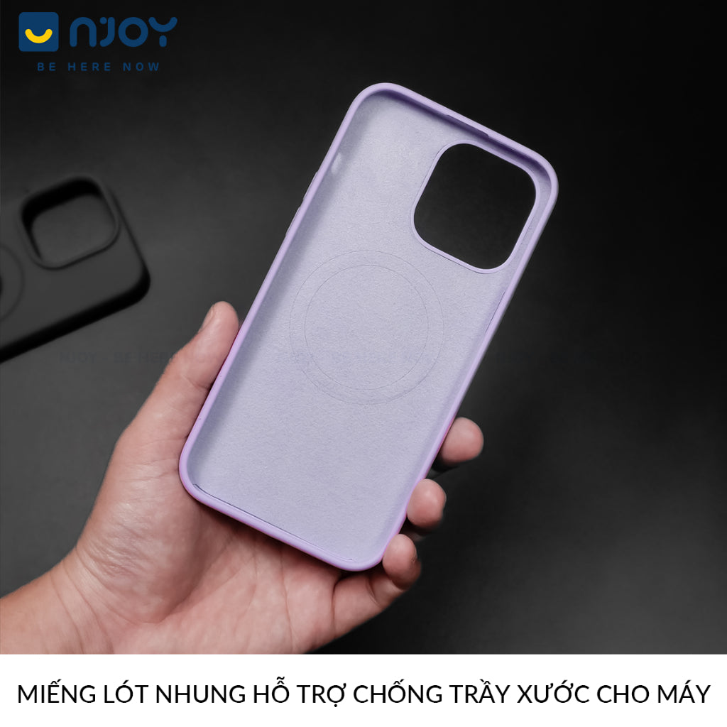 Ốp Chống Bẩn Hỗ Trợ Sạc Không Dây Từ Tính Lót Nhung Cho Điện Thoại iPhone 16 Pro Max 15 14 13