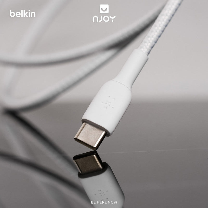 Cáp Sạc Nhanh 60W Belkin Type C To Type Dây Dù Siêu Bền 30000 Lần Gập 1m Cho Điện Thoại iPhone 18 17 Macbook iPad Njoy