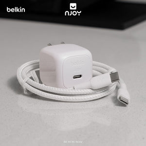 Bộ Cáp Sạc Nhanh Belkin 45W Type C To Type C Cho Điện Thoại iPhone iPad Macbook Njoy BoostCharge