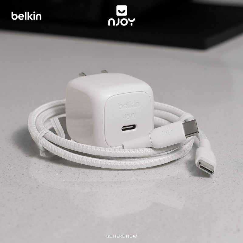 Bộ Cáp Sạc Nhanh Belkin 45W Type C To Type C Cho Điện Thoại iPhone iPad Macbook Njoy BoostCharge