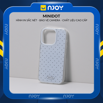 Ốp Lưng Nơ Chấm Bi Màu Xanh Dễ Thương Bảo Vệ Camera Cho Điện Thoại iPhone 17 Pro Max 16 15 14 13 12