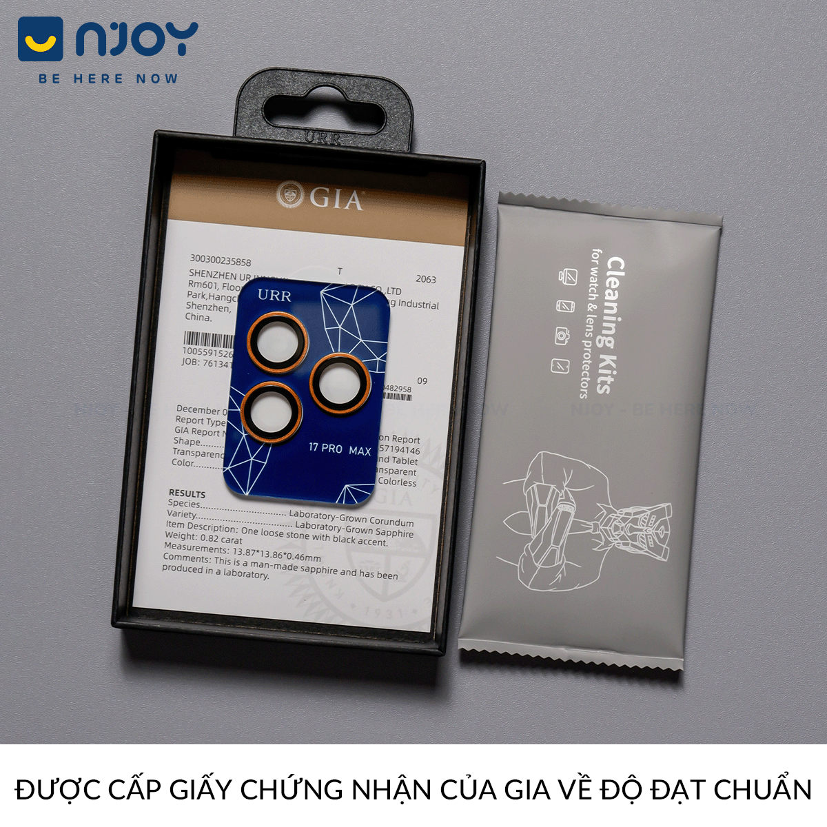 Cường Lực Camera URR Sapphire PVDSS 2 Tầng Cho iPhone 17 Pro Max 16 Pro Max 15 Pro Max 14 Pro Max 13 12