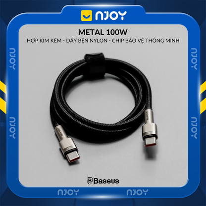 Cáp Sạc Nhanh Baseus 100W Chân Cắm Type C Độ Dài 1m 2m Cho Laptop Máy Tính Bảng