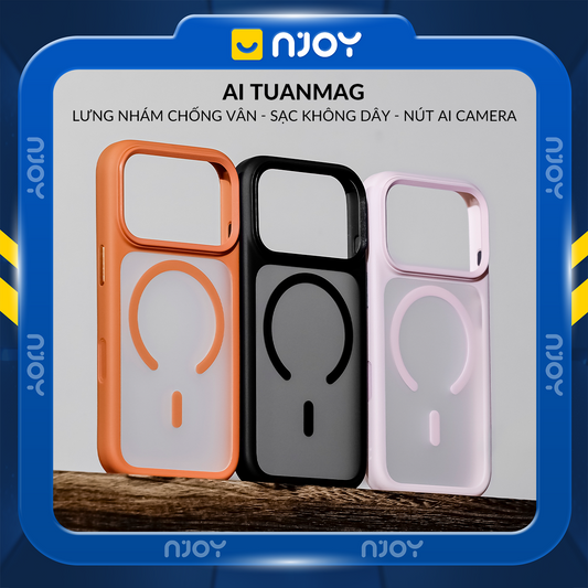 Ốp Nhám Hỗ Trợ Sạc Không Dây Từ Tính Nút Bấm AI Camera Cao Cấp Cho Điện Thoại iPhone 17 Pro Max 16