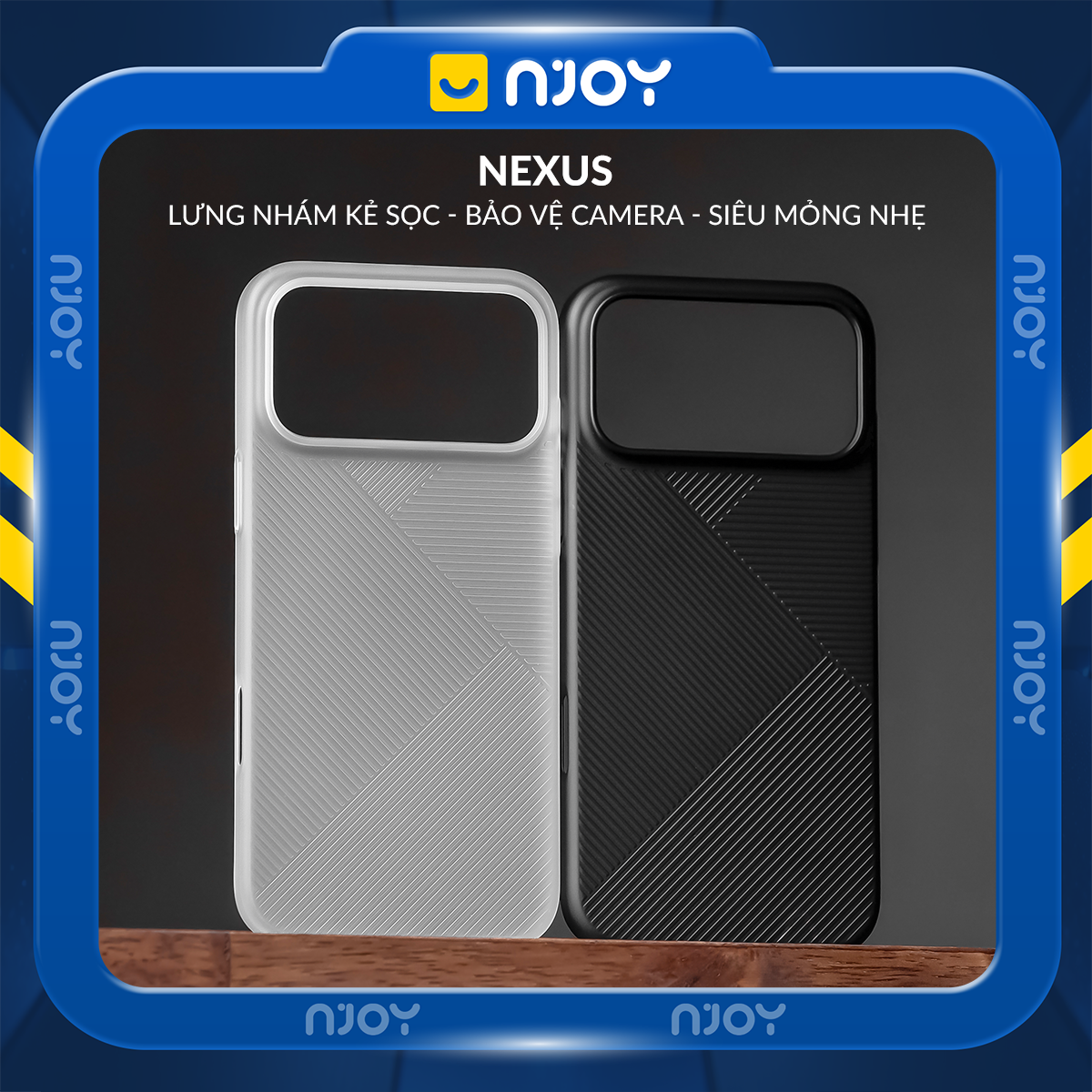 Ốp Nhám Sọc Siêu Mỏng Nexus Họa Tiết Hình Học Geomestry Cho iPhone 17 Pro Max 16 15 14 13 12