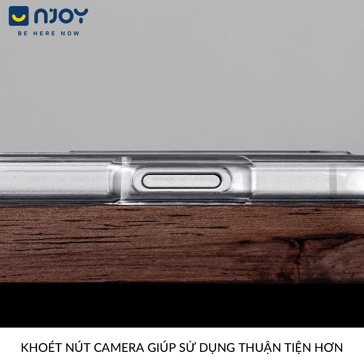 Ốp Lưng Trong Suốt Njoy Đựng Thẻ Bảo Vệ Camera Chống Sốc Cho iPhone 17 Pro Max 16 15 14 13 12