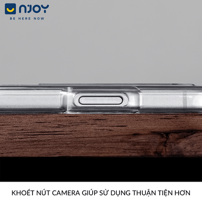Ốp Lưng Trong Suốt Njoy Đựng Thẻ Bảo Vệ Camera Chống Sốc Cho iPhone 17 Pro Max 16 15 14 13 12