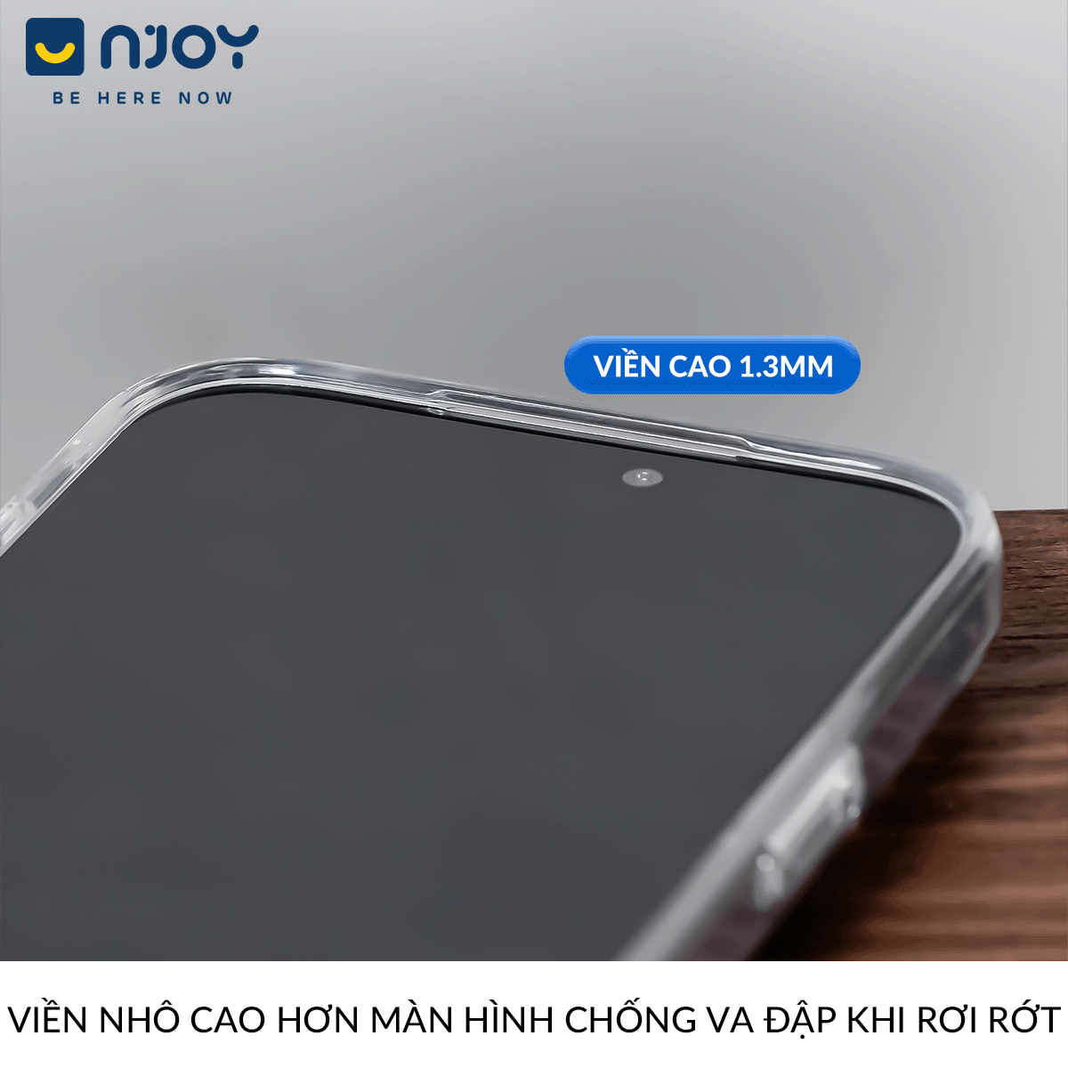 Ốp Lưng Trong Suốt Njoy Đựng Thẻ Bảo Vệ Camera Chống Sốc Cho iPhone 17 Pro Max 16 15 14 13 12