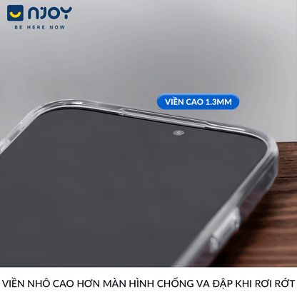 Ốp Lưng Trong Suốt Njoy Đựng Thẻ Bảo Vệ Camera Chống Sốc Cho iPhone 17 Pro Max 16 15 14 13 12
