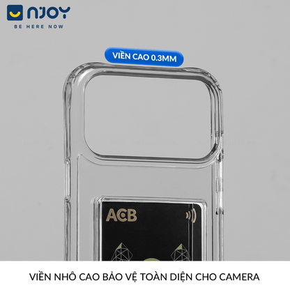 Ốp Đựng Thẻ Trong Suốt Njoy Bảo Vệ Camera Cho iPhone 17 Pro Max 16 15 14 13 12