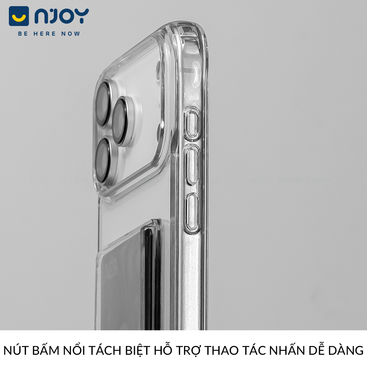 Ốp Đựng Thẻ Trong Suốt Njoy Bảo Vệ Camera Cho iPhone 17 Pro Max 16 15 14 13 12