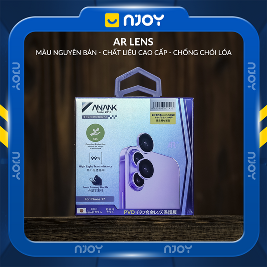 Cường Lực Camera Anank AR Chống Trầy Xước Cho iPhone 16 Plus 15 Plus 16 17 Pro Max 15 14 13