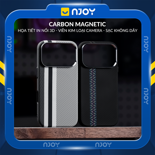 Ốp Carbon Magsafe Siêu Mỏng Họa Tiết Sọc Nổi 3D Cho Điện Thoại iPhone 17 Pro Max 16 15 14 13