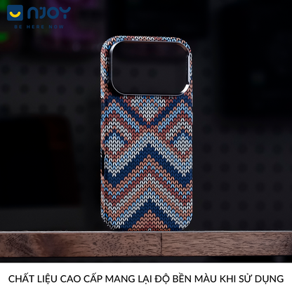 Ốp Carbon Magsafe Siêu Mỏng PC Họa Tiết Vải Đan Cho Điện Thoại iPhone 17 Pro Max 16 15 14 13