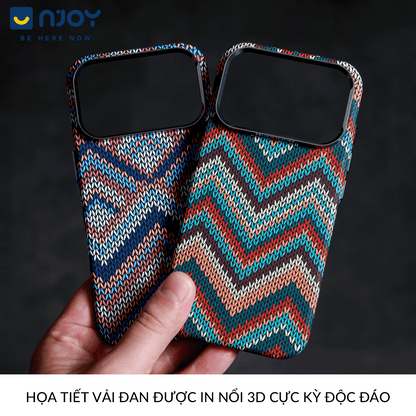 Ốp Carbon Magsafe Siêu Mỏng PC Họa Tiết Vải Đan Cho Điện Thoại iPhone 17 Pro Max 16 15 14 13