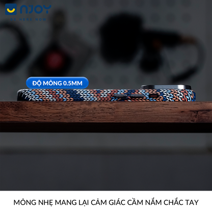 Ốp Carbon Magsafe Siêu Mỏng PC Họa Tiết Vải Đan Cho Điện Thoại iPhone 17 Pro Max 16 15 14 13