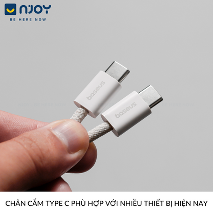 Dây Cáp Sạc Baseus PD 100W Type C To Type C Bện Nylon Cho Điện Thoại iPhone Laptop Macbook iPad