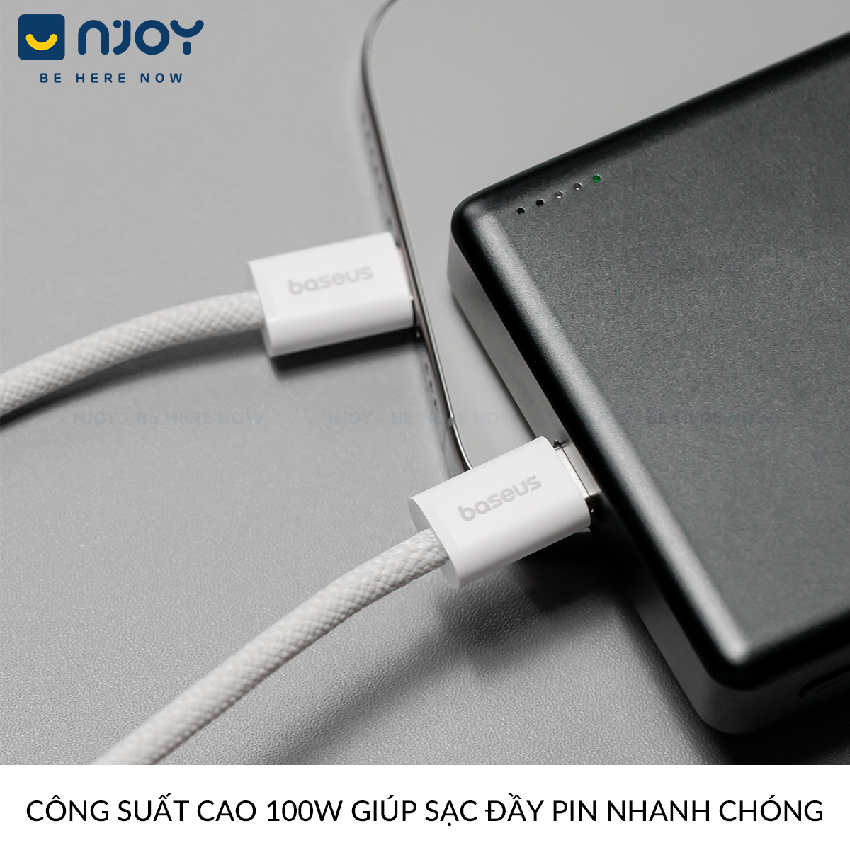 Dây Cáp Sạc Baseus PD 100W Type C To Type C Bện Nylon Cho Điện Thoại iPhone Laptop Macbook iPad