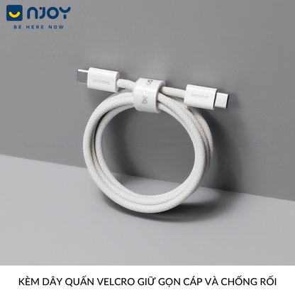 Dây Cáp Sạc Baseus PD 100W Type C To Type C Bện Nylon Cho Điện Thoại iPhone Laptop Macbook iPad