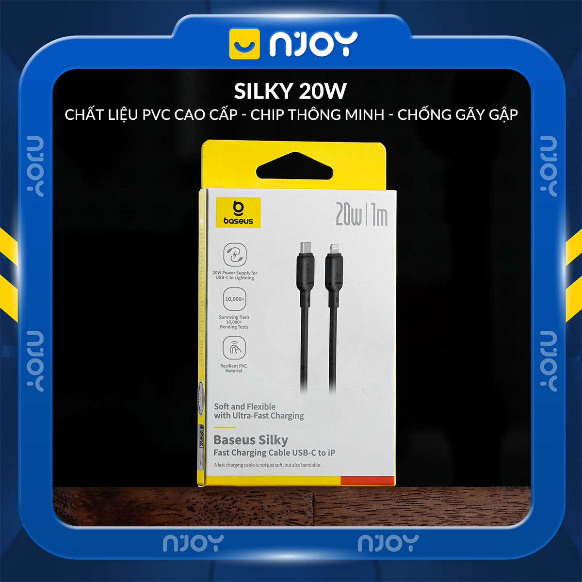 Cáp Sạc Nhanh Baseus PD 20W Type C to Lightning Chống Đứt Gãy Cho iPhone 14 Pro Max 13 12