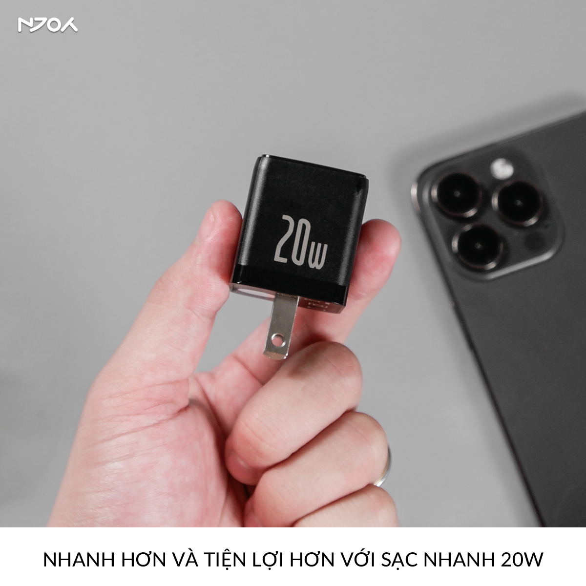 Củ Sạc Nhanh 20W Baseus Palm 2 Cổng Type C USB-A Nhỏ Gọn Cho iPhone Samsung